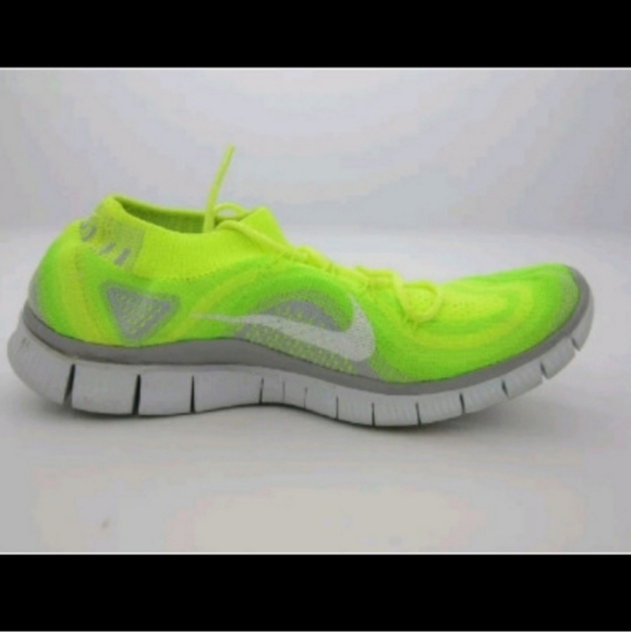 Nike Free 5.0 Flyknit Volt Hi-Viz Mens sz 8 womens 9.5 running shoes 615805-713 - Picture 5 of 8